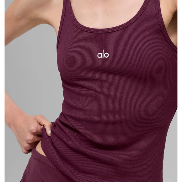 LIMITED COLOR Burgundy ribbed prosper tank - Picture 3 of 4